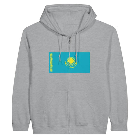 Sweat à capuche drapeau kazakhstan à fermeture éclair - pixelforma
