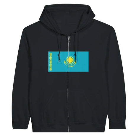 Sweat à capuche drapeau kazakhstan à fermeture éclair - pixelforma