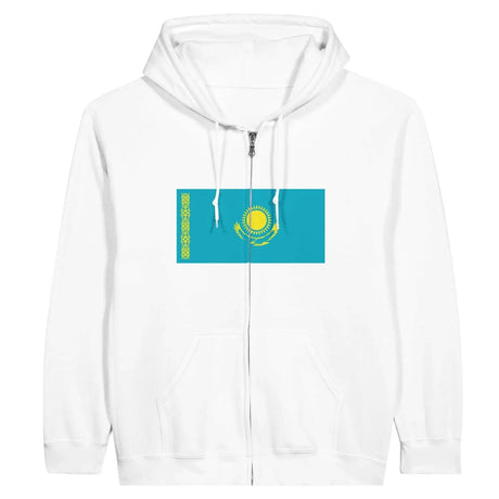 Sweat à capuche drapeau kazakhstan à fermeture éclair - pixelforma