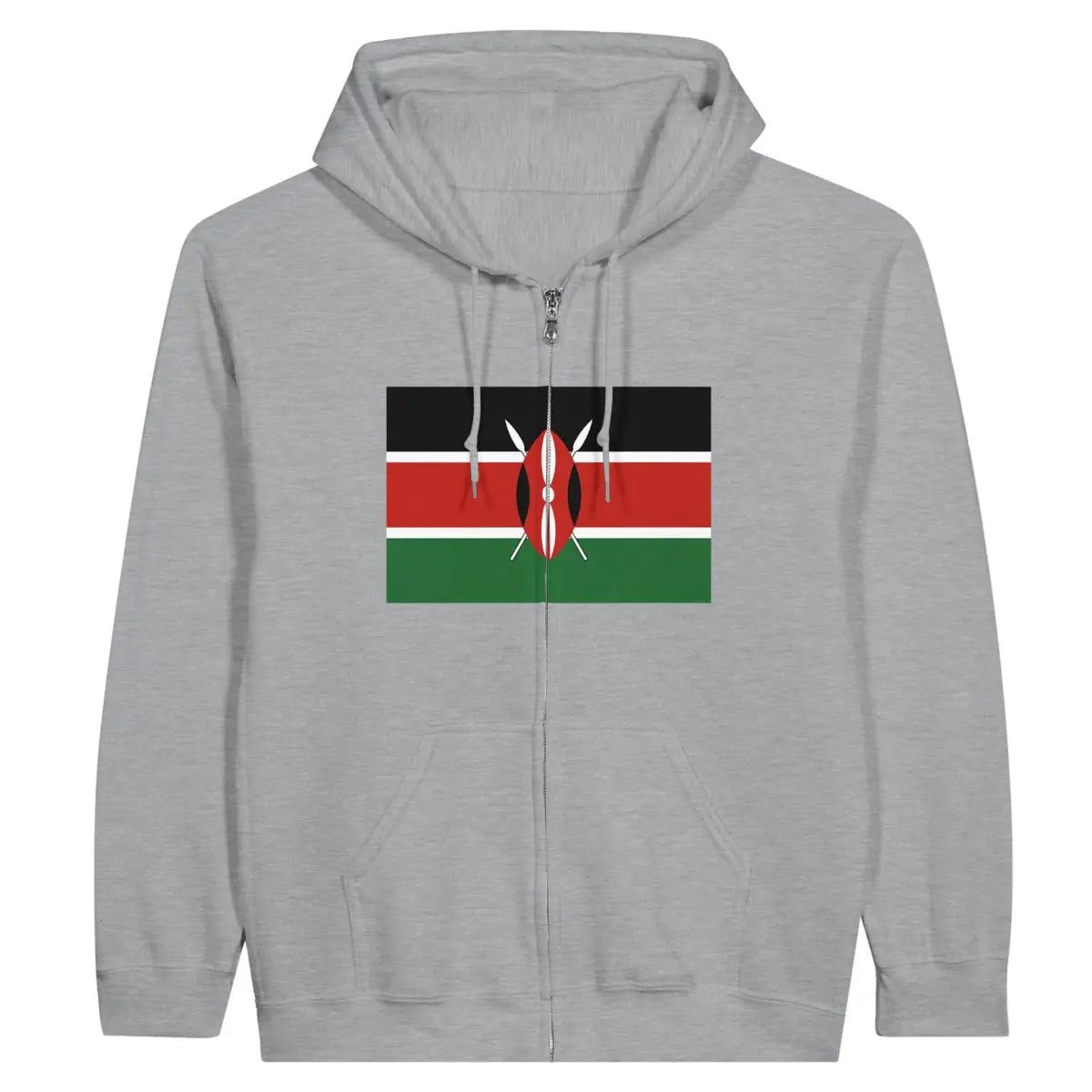 Sweat à capuche drapeau kenya à fermeture éclair - pixelformaflag