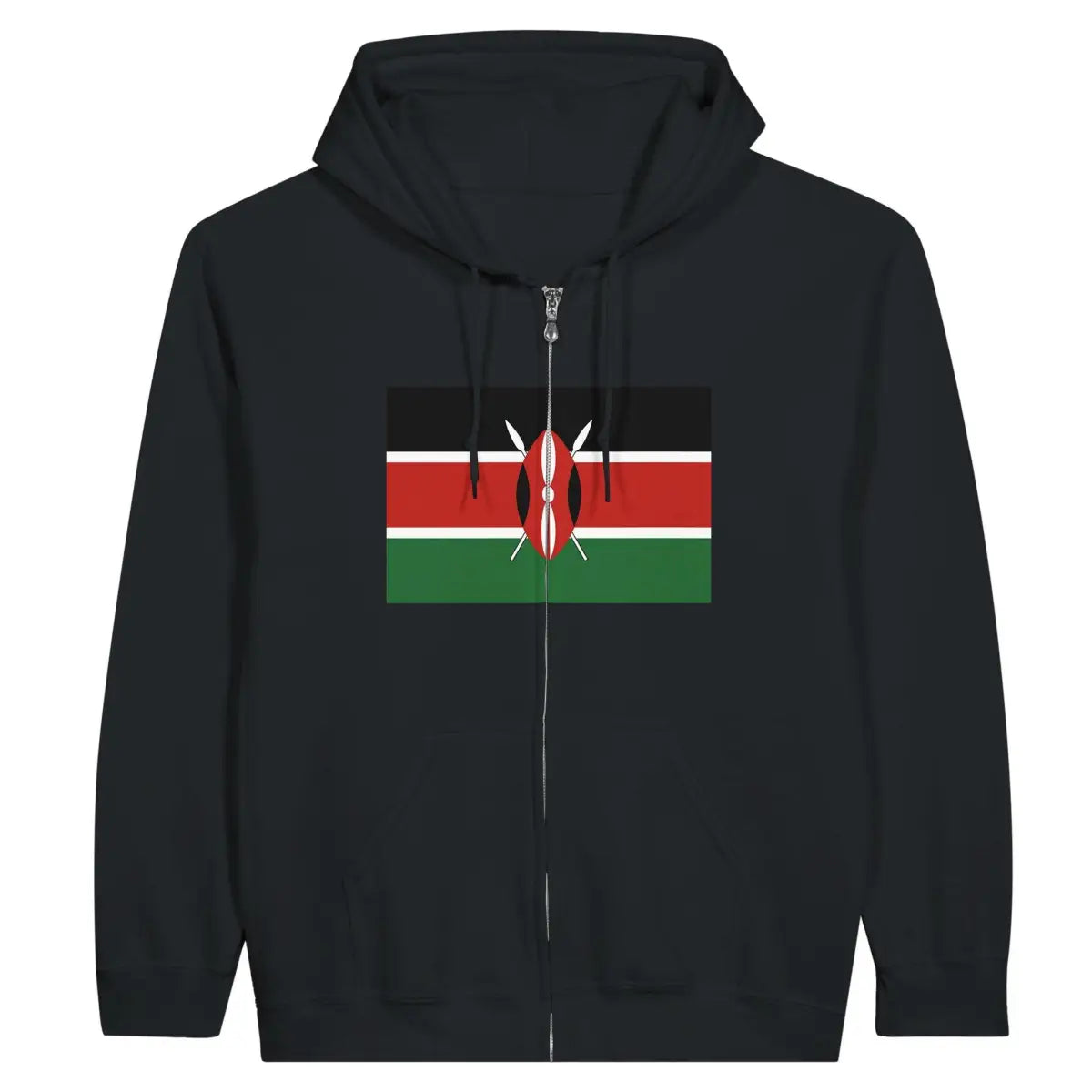 Sweat à capuche drapeau kenya à fermeture éclair - pixelformaflag