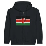 Sweat à capuche drapeau kenya à fermeture éclair - pixelformaflag