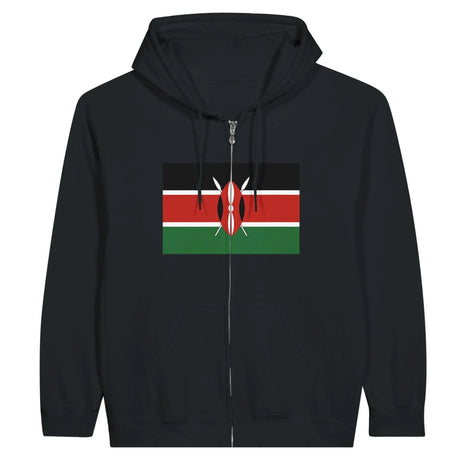 Sweat à capuche drapeau kenya à fermeture éclair - pixelformaflag