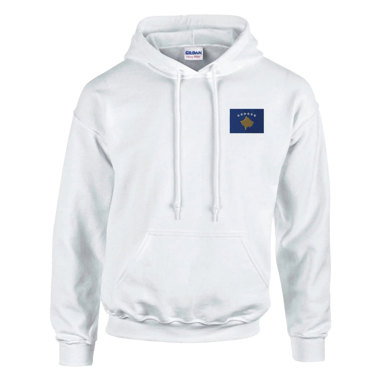 Sweat à capuche drapeau kosovo brodé coton mélangé