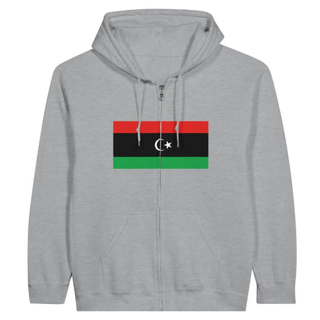 Sweat à capuche drapeau libye à fermeture éclair - pixelformaflag
