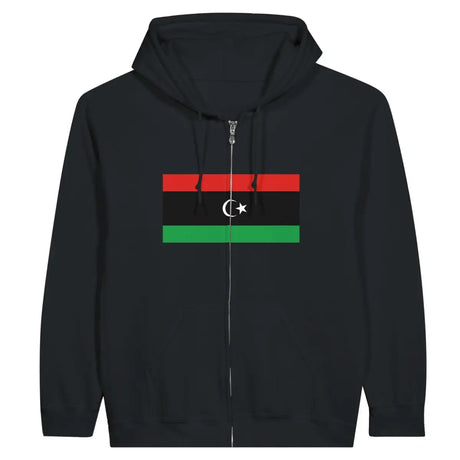 Sweat à capuche drapeau libye à fermeture éclair - pixelformaflag