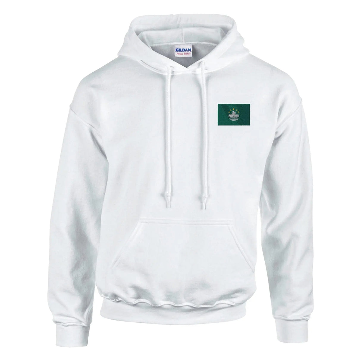 Sweat à capuche drapeau macao brodé coton mélangé