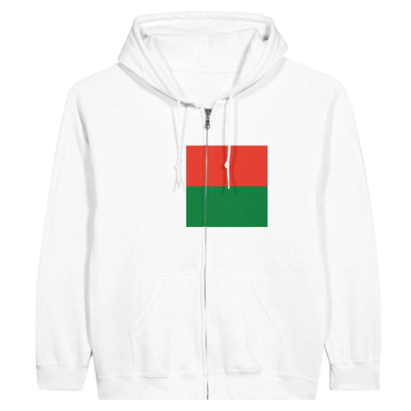 Sweat à capuche drapeau madagascar à fermeture éclair - pixelformaflag