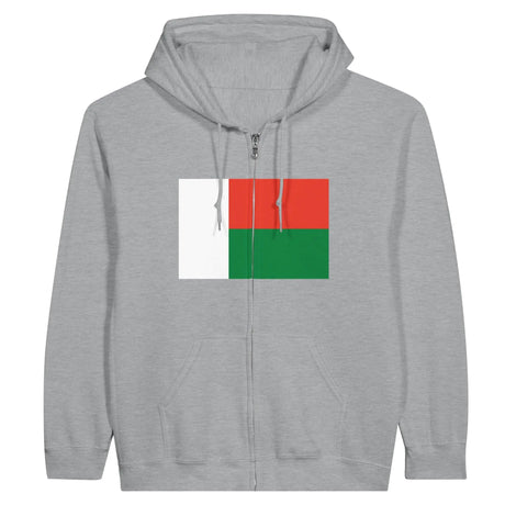 Sweat à capuche drapeau madagascar à fermeture éclair - pixelformaflag