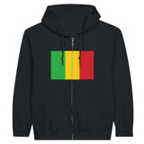 Sweat à capuche drapeau mali à fermeture éclair - pixelformaflag