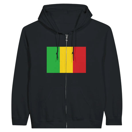 Sweat à capuche drapeau mali à fermeture éclair - pixelformaflag