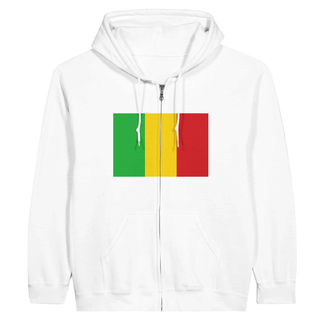 Sweat à capuche drapeau mali à fermeture éclair - pixelformaflag