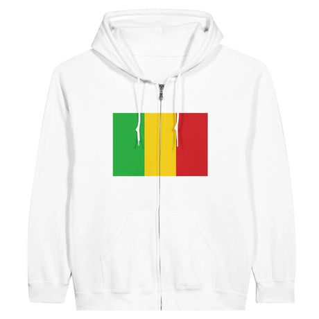 Sweat à capuche drapeau mali à fermeture éclair - pixelformaflag