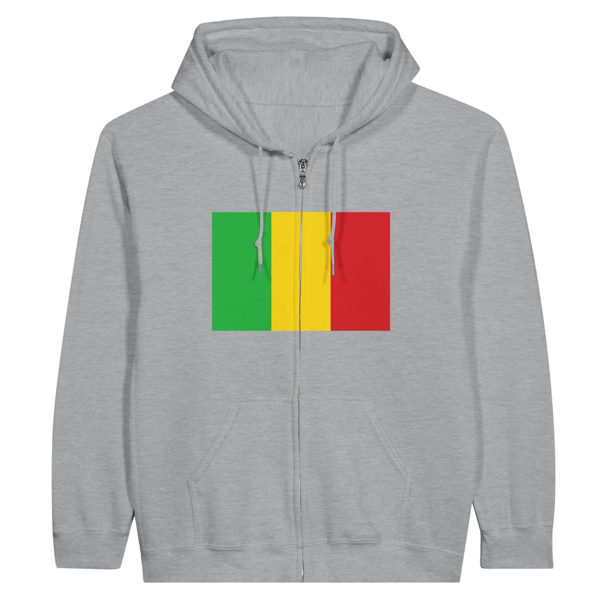 Sweat à capuche drapeau mali à fermeture éclair - pixelformaflag