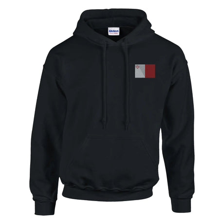 Sweat à capuche drapeau malte brodé coton mélangé