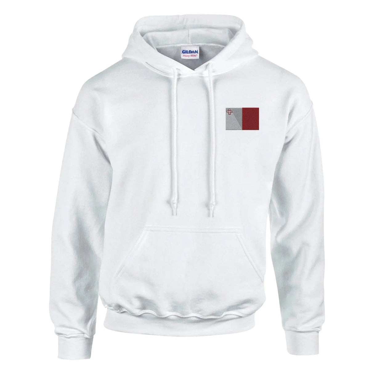 Sweat à capuche drapeau malte brodé coton mélangé