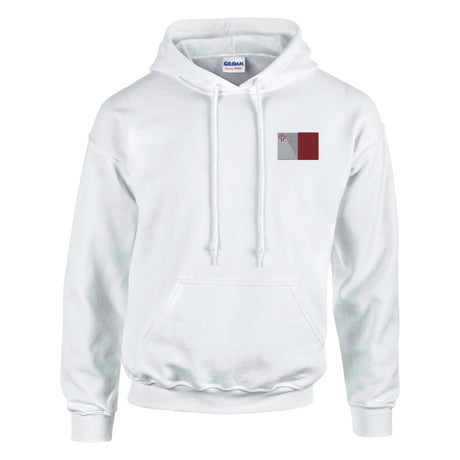 Sweat à capuche drapeau malte brodé coton mélangé