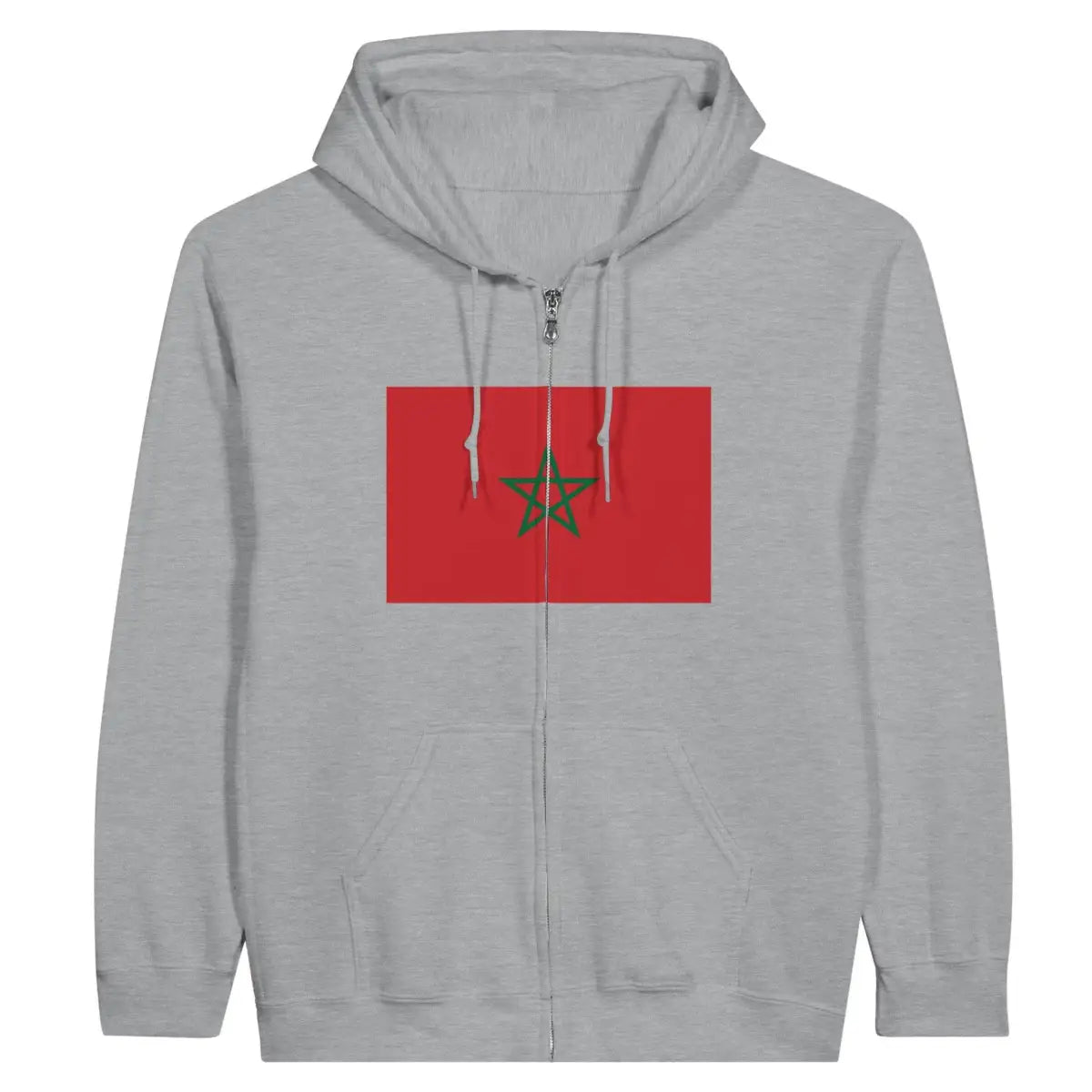 Sweat à capuche drapeau maroc à fermeture éclair - pixelformaflag