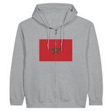 Sweat à capuche drapeau maroc à fermeture éclair - pixelformaflag