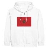Sweat à capuche drapeau maroc à fermeture éclair - pixelformaflag