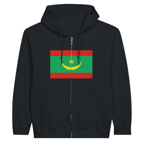 Sweat à capuche drapeau mauritanie à fermeture éclair - pixelformaflag