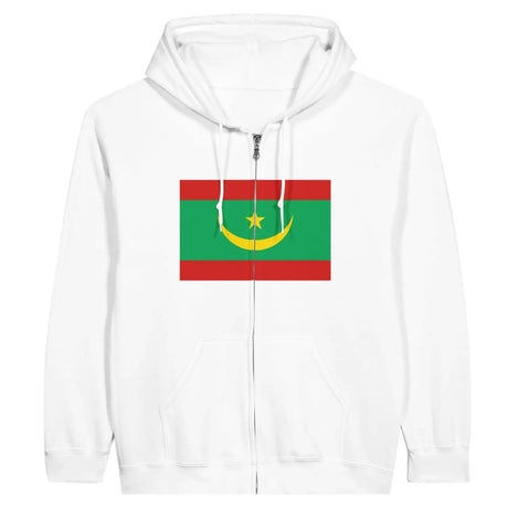 Sweat à capuche drapeau mauritanie à fermeture éclair - pixelformaflag