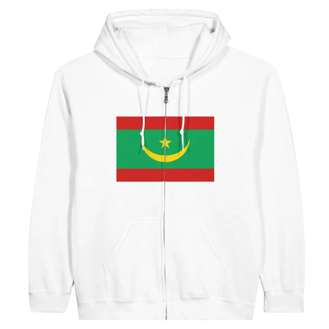 Sweat à capuche drapeau mauritanie à fermeture éclair - pixelformaflag