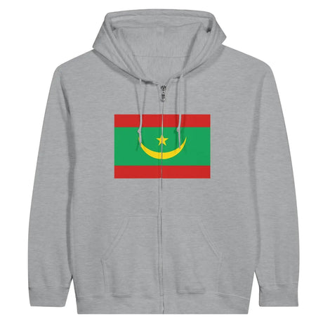 Sweat à capuche drapeau mauritanie à fermeture éclair - pixelformaflag