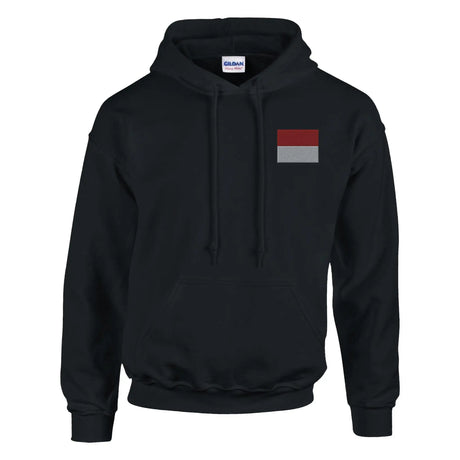 Sweat à capuche drapeau monaco broderie coton mélangé