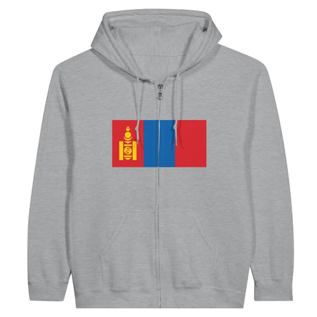 Sweat à capuche drapeau mongolie à fermeture éclair - pixelformaflag
