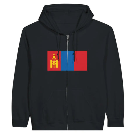 Sweat à capuche drapeau mongolie à fermeture éclair - pixelformaflag