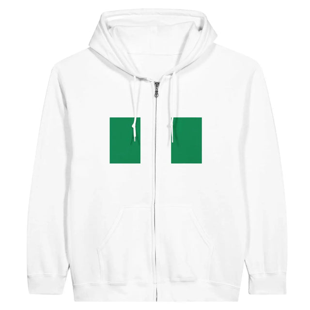 Sweat à capuche drapeau nigeria à fermeture éclair - pixelformaflag