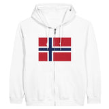 Sweat à capuche drapeau norvège à fermeture éclair - pixelformaflag