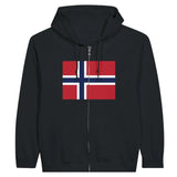 Sweat à capuche drapeau norvège à fermeture éclair - pixelformaflag