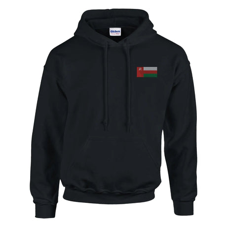 Sweat à capuche drapeau oman brodé coton mélangé