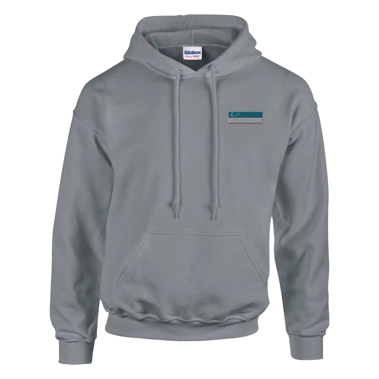 Sweat à capuche drapeau ouzbékistan brodé coton mélangé