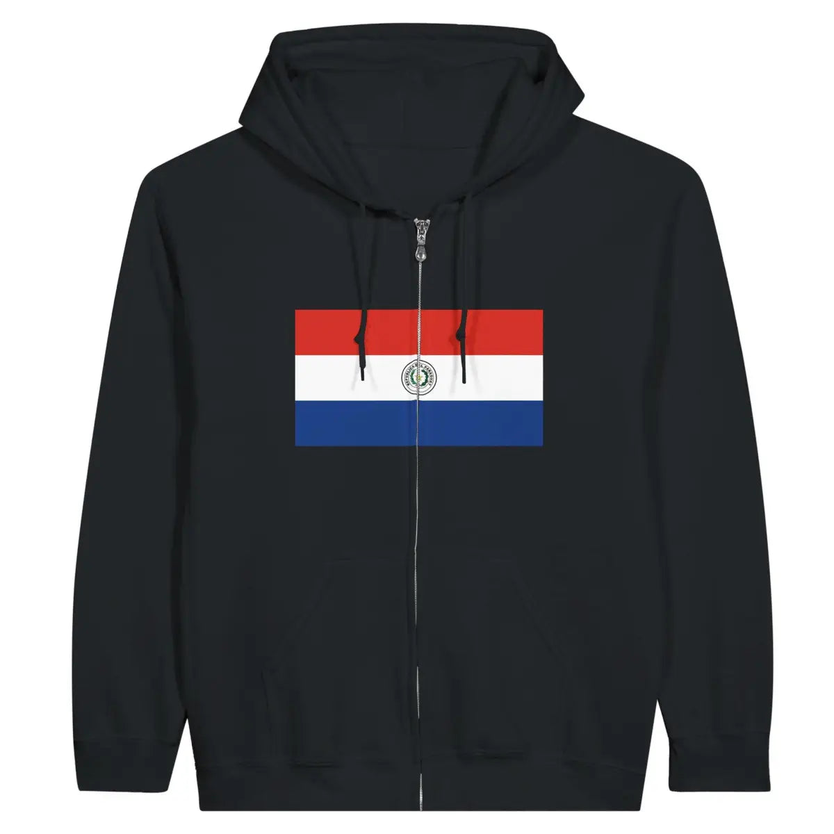 Sweat à capuche drapeau paraguay à fermeture éclair - pixelformaflag