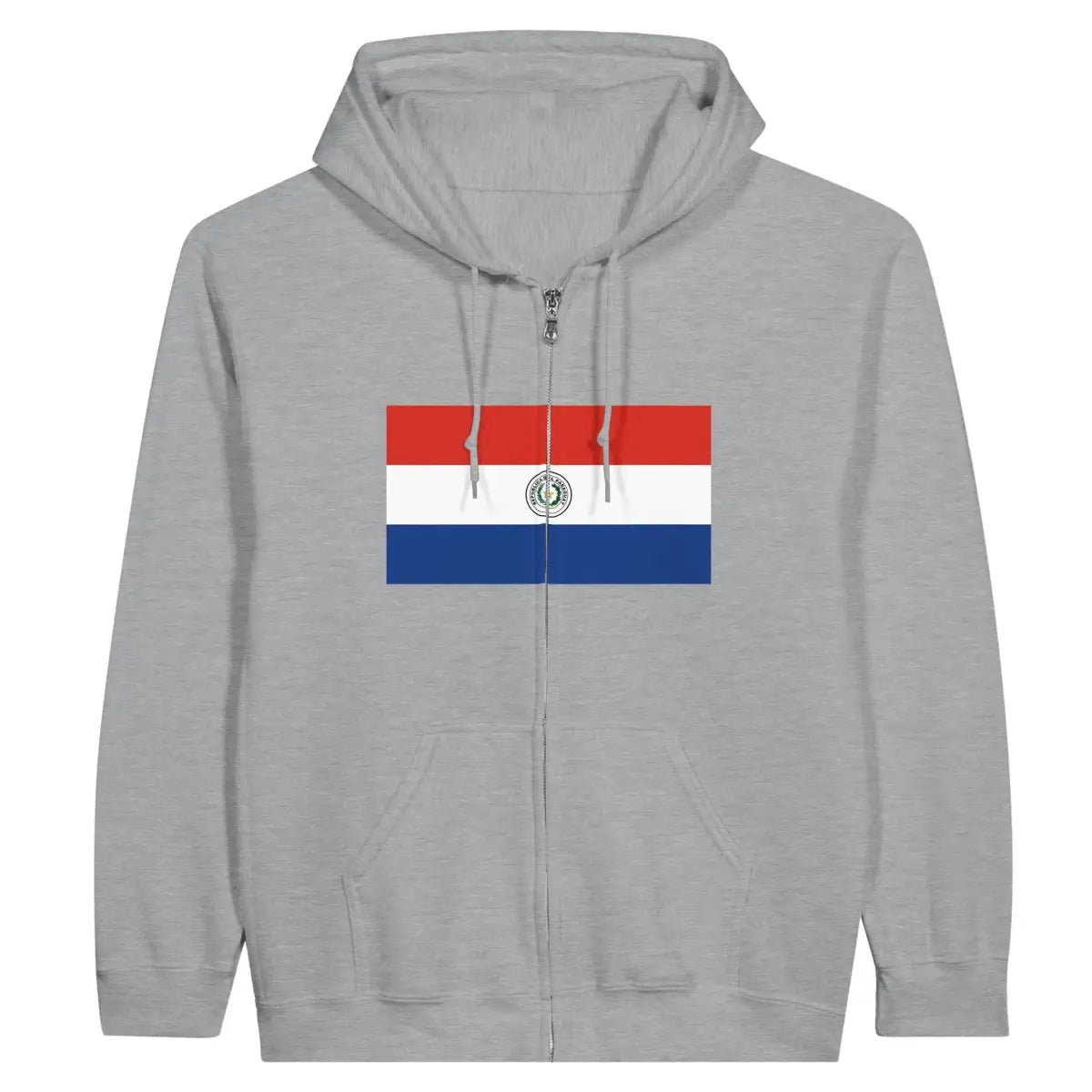 Sweat à capuche drapeau paraguay à fermeture éclair - pixelformaflag