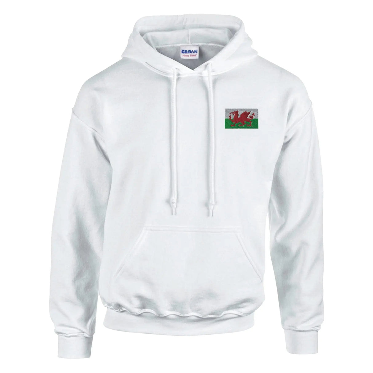 Sweat à capuche drapeau pays de galles brodé coton mélangé