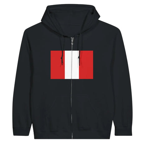 Sweat à capuche drapeau pérou à fermeture éclair - pixelformaflag