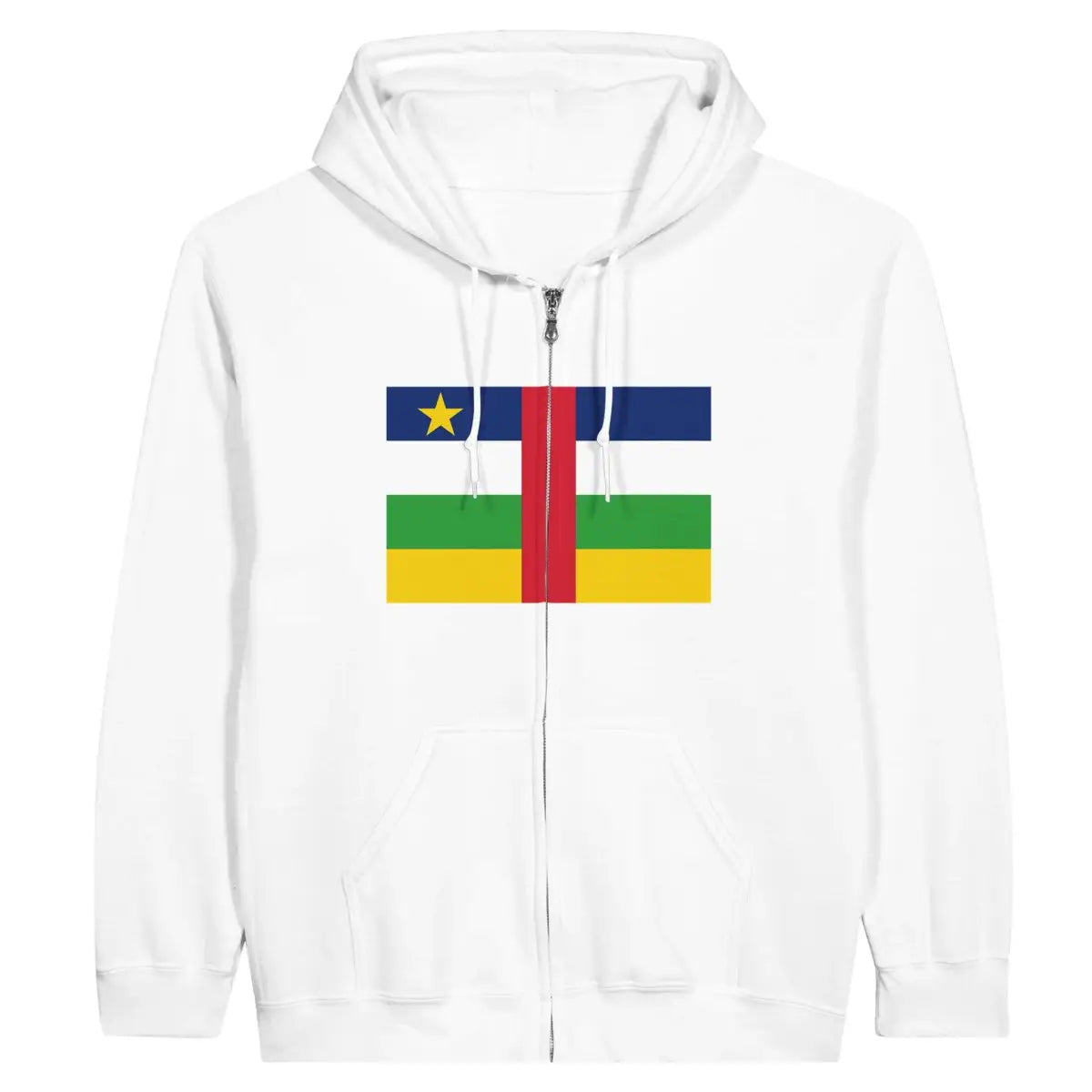 Sweat à capuche drapeau république centrafricaine à fermeture éclair - pixelformaflag
