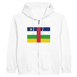 Sweat à capuche drapeau république centrafricaine à fermeture éclair - pixelformaflag
