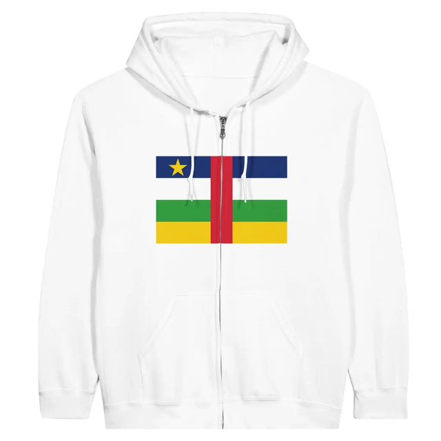 Sweat à capuche drapeau république centrafricaine à fermeture éclair - pixelformaflag