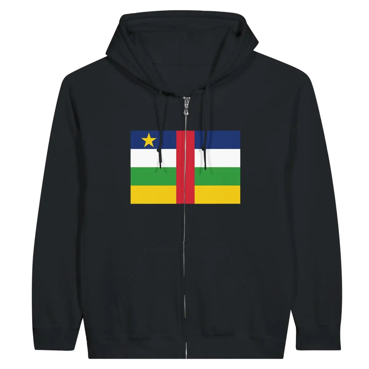 Sweat à capuche drapeau république centrafricaine à fermeture éclair - pixelformaflag