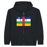 Sweat à capuche drapeau république centrafricaine à fermeture éclair - pixelformaflag