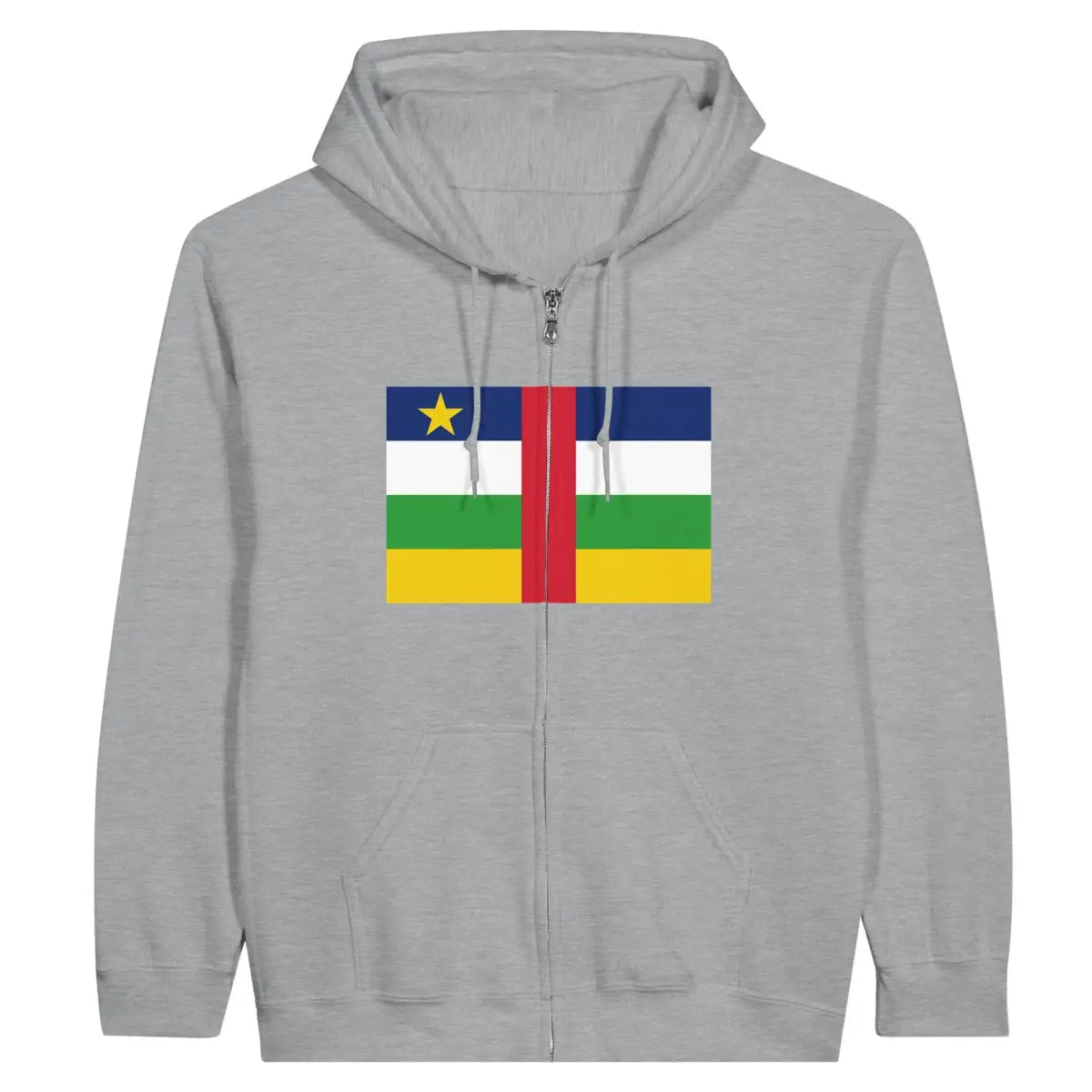 Sweat à capuche drapeau république centrafricaine à fermeture éclair - pixelformaflag