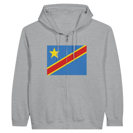 Sweat à capuche drapeau république démocratique du congo à fermeture éclair - pixelformaflag