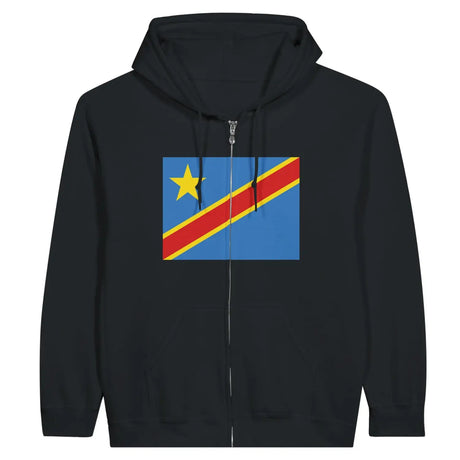 Sweat à capuche drapeau république démocratique du congo à fermeture éclair - pixelformaflag