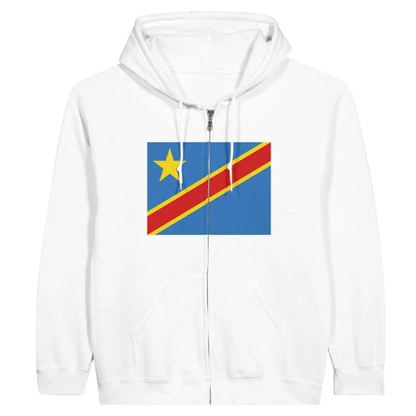 Sweat à capuche drapeau république démocratique du congo à fermeture éclair - pixelformaflag