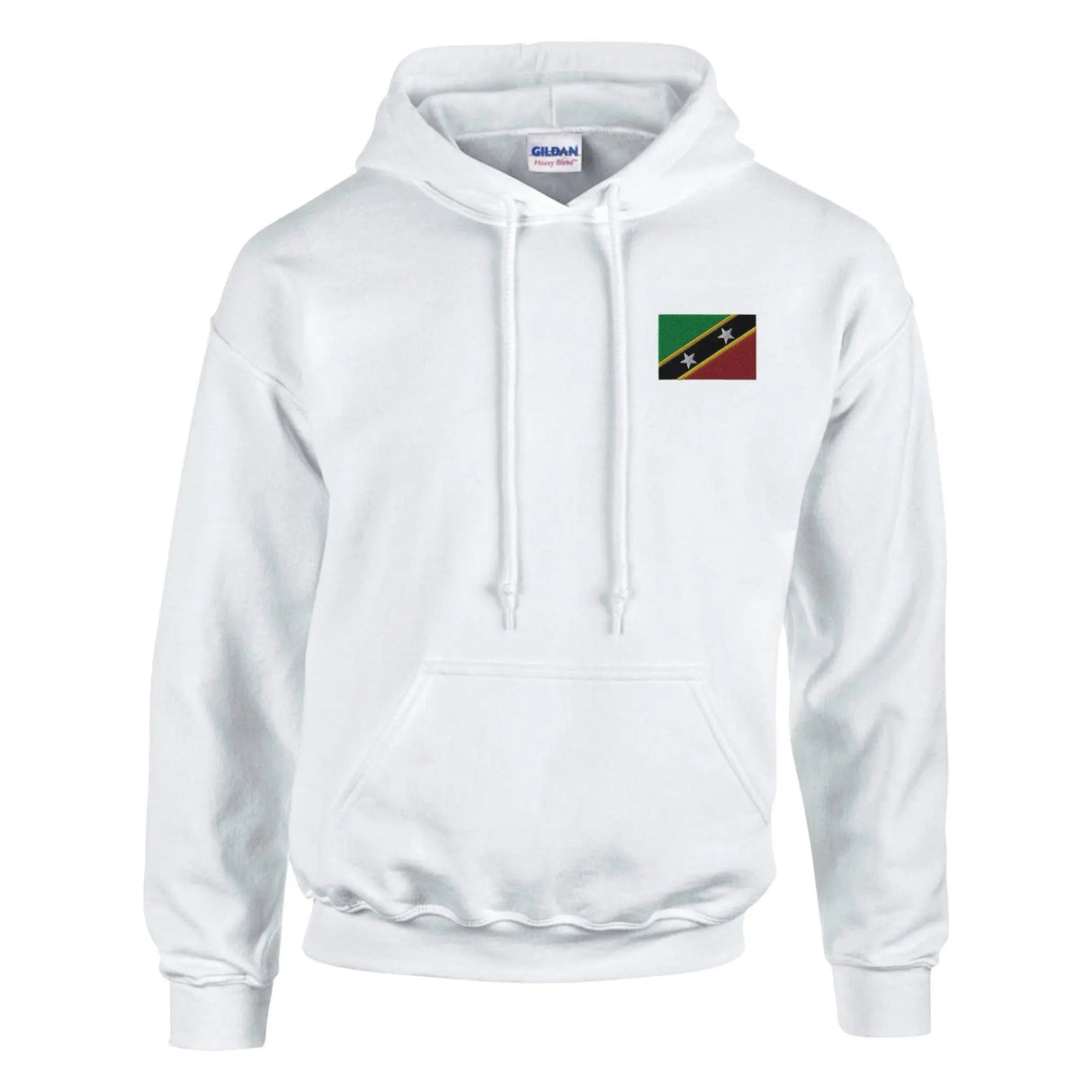 Sweat à capuche drapeau saint-christophe brodé coton mélangé